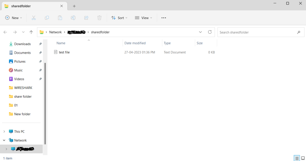 share a folder over network