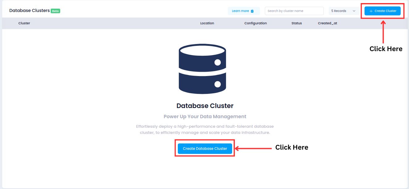 Utho-Manage-database-cluster-select-dc