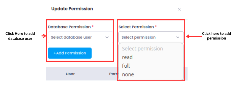 Utho-database-cluster-premission