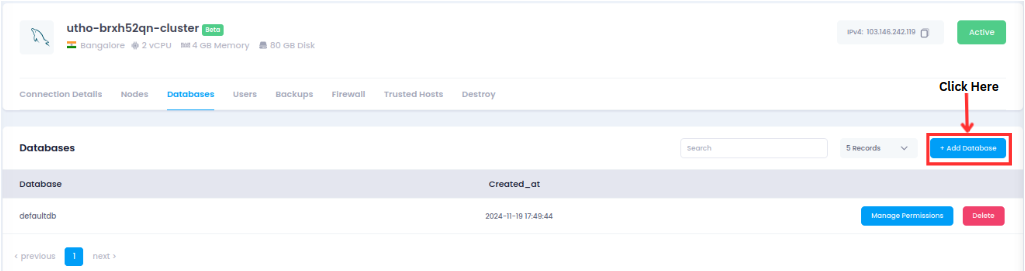Utho-database-cluster-database