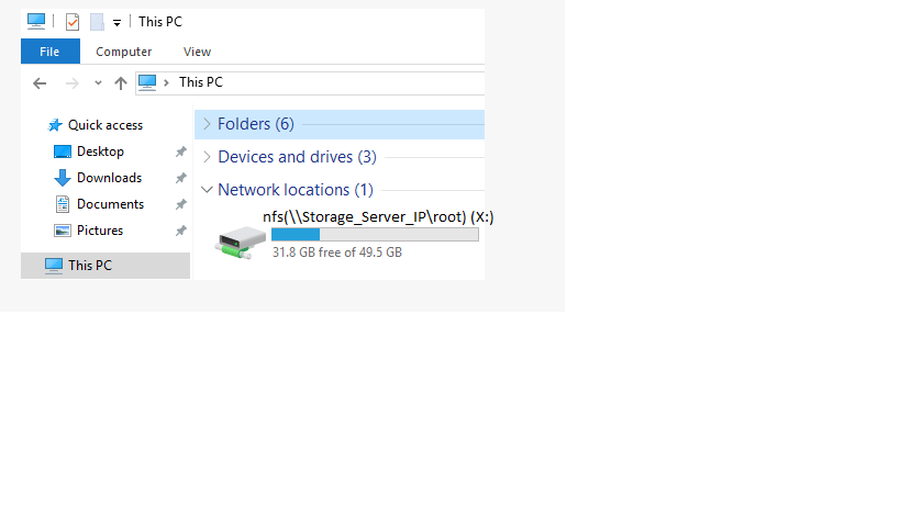 mount NFS persistently in Windows Server