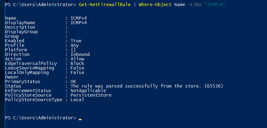 allow ICMPv4(PING) in Windows