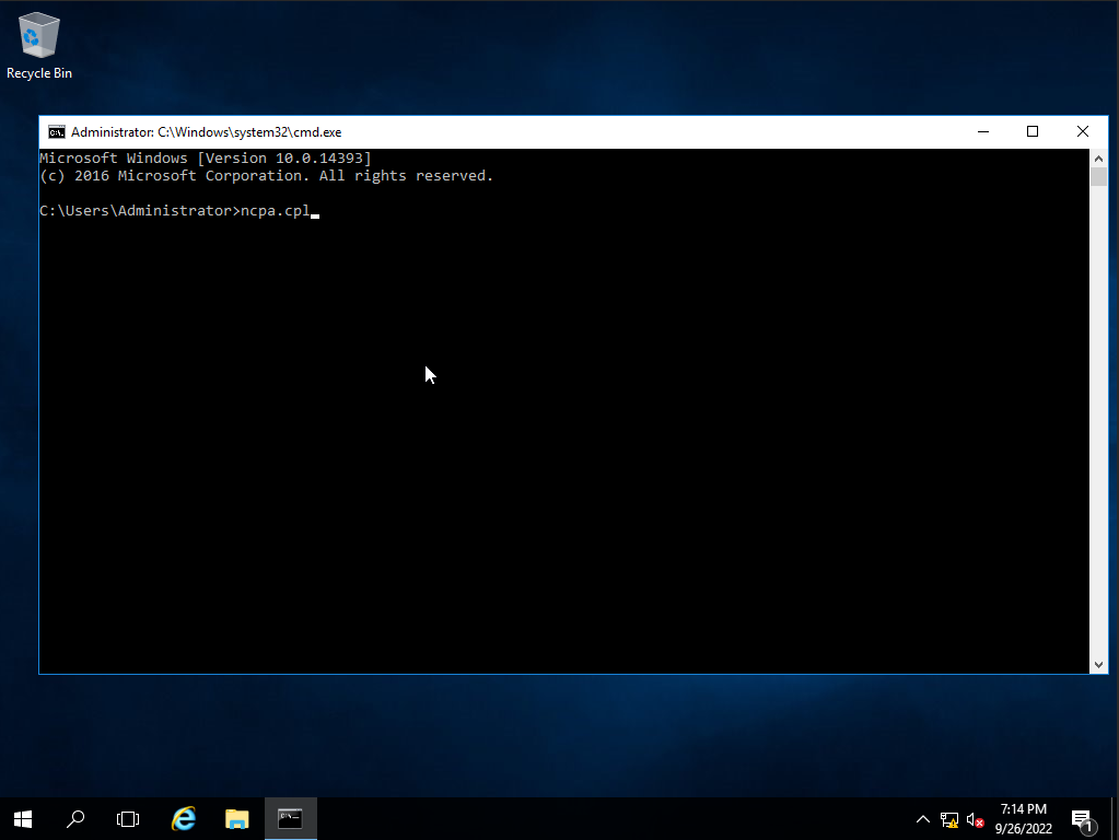 configure IP manually on Windows Server