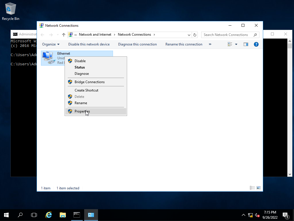 configure IP manually on Windows Server