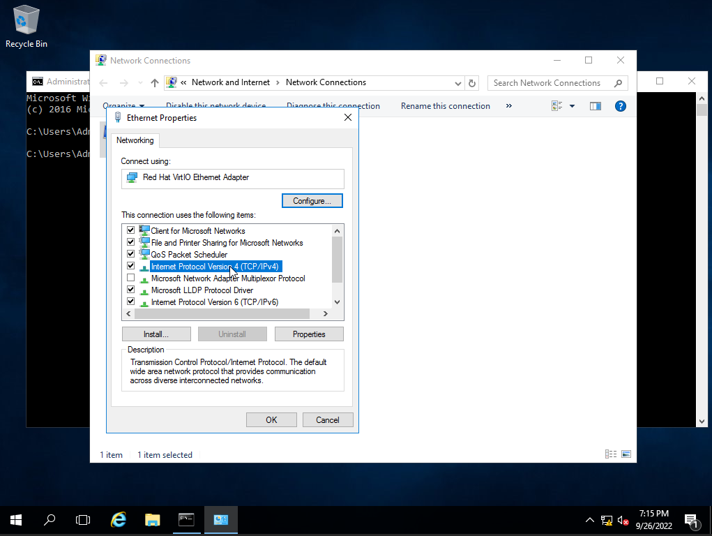 configure IP manually on Windows Server