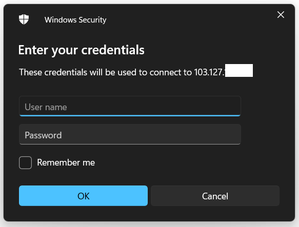 connect to a Windows server