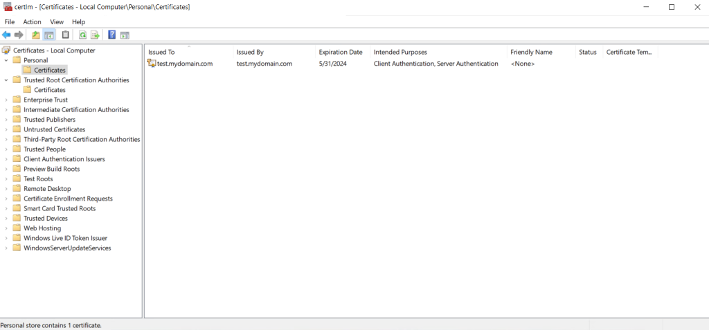 Create a Self-Signed Certificate