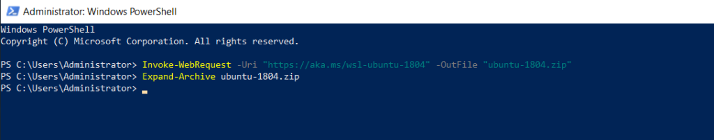 enable Windows Subsystem for Linux