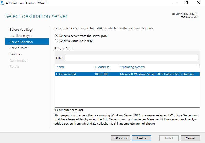 install Active Directory Domain 
