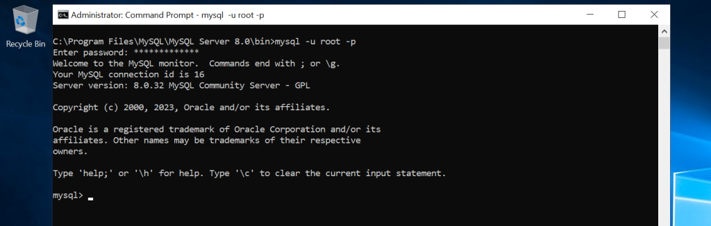 mysql login