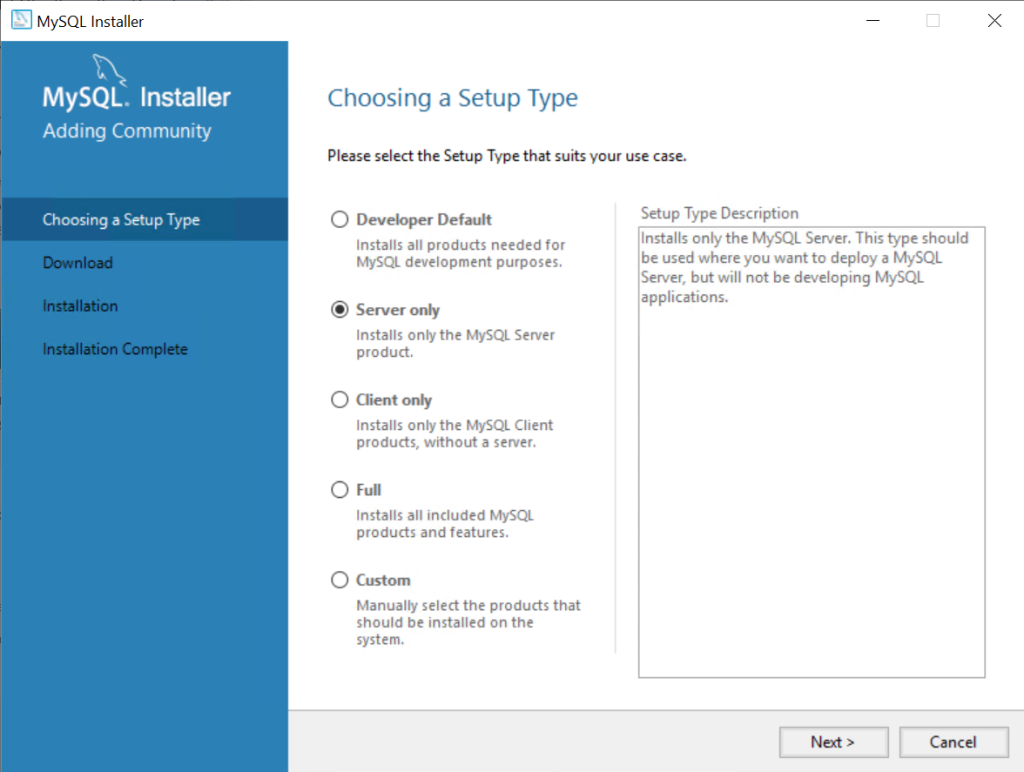 How to install MySQL on Windows Server 2019
