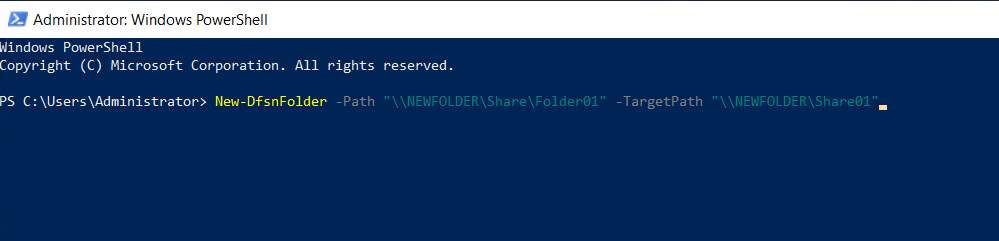 set folders to DFS