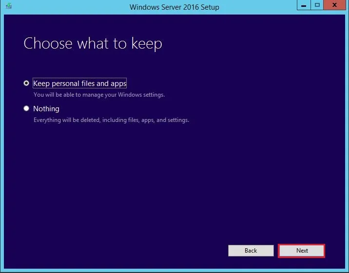 Windows Server 2012R2 to Windows Server 2016
