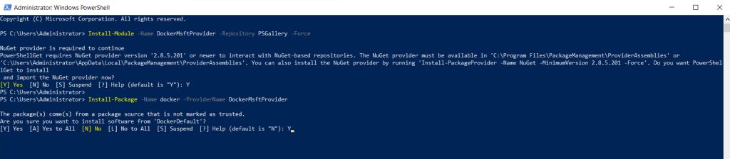 Install Docker on Windows Server