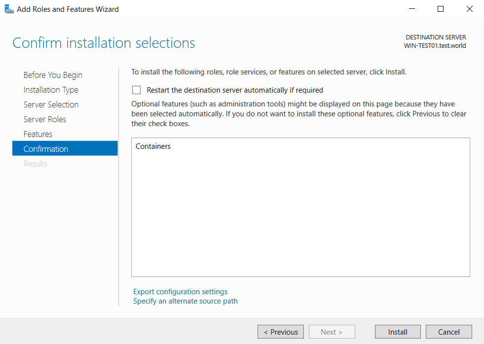 Install Docker on Windows Server